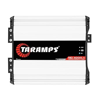 Taramps MD 4000.1 1 Ohm Car Audio Amplifier, 4000W RMS Full Range Digital Monoblock Class D Mosfet Amp, Crossover High/Low Pass Filter, Bass Boost, Gain Control LED Power Indicator, High Performance