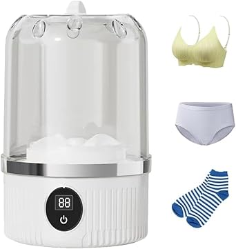 Underwear Washing Machine, Upgrade Mini Portable Washing Machine Rechargeable Underwear Washer Deep Cleans Small Clothes for Apartment, Dorm, RV, Travel & Hotel Use (1.5L)