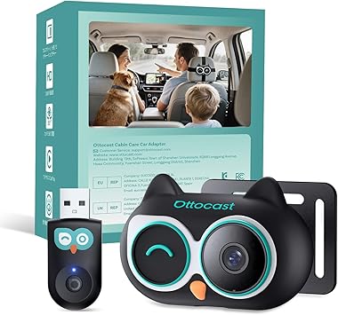 OTTOCAST Cabin Care Baby Car Camera with Wireless CarPlay Adapter, 1080P HD Baby Monitor with IR Night Vision, 150° Wide Angle, Real-Time Rear Seat View On Car Screen, Easy Install