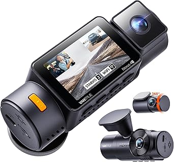 Vantrue New N4S 3 Channel Dash Cam, STARVIS 2 Night Vision, Front Rear Inside Dashcam for Cars, Front and Rear Dual Channel, PlatePix™ Tech, Parking Mode, Wi-Fi, GPS, 2" IPS, Support 1TB (RC18)