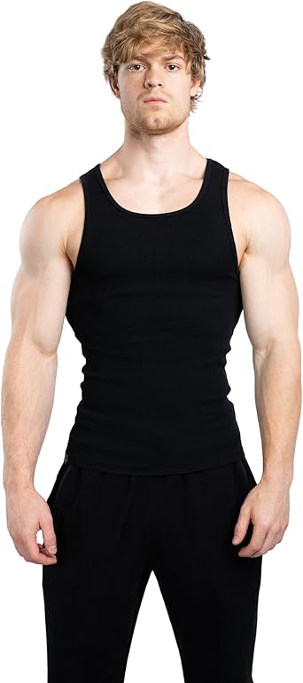 Ekkovision Lifestyle Beaters, Men's Tank Tops, Cotton Spandex Tanks for Men, Regular Fit, Ribbed Fabric