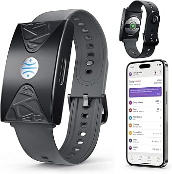 HEALBE Calorie Tracker, Automatic Calorie Intake Smart Band with App, Screen-Free Fitness Tracker, Sleep, Hydration, Stress, 24/7 Heart Rate, 5 ATM Waterproof
