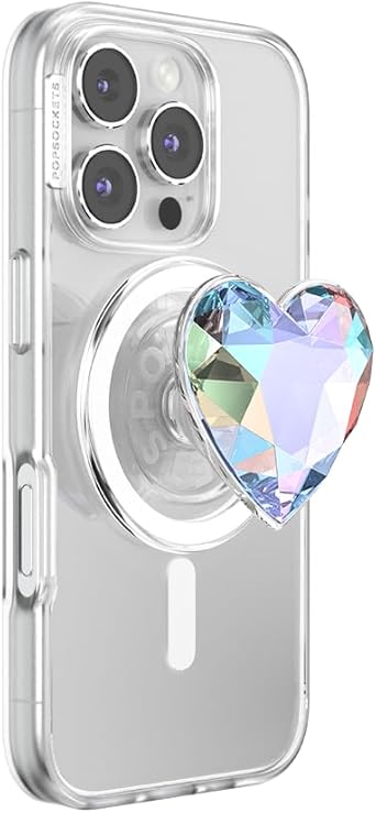 PopSockets Phone Grip for MagSafe, Magnetic Holder, Phone Stand, Heart - Dichroic Heart