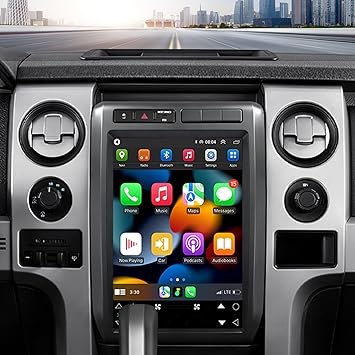 Car Radio for Ford F150 2009 2010 2011 2012, 12.1 inch Touch Screen Wireless CarPlay Android Auto Stereo Upgraded with Bluetooth GPS Navigation DSP WiFi SWC FM Camera Fit Manual AC & Auto AC