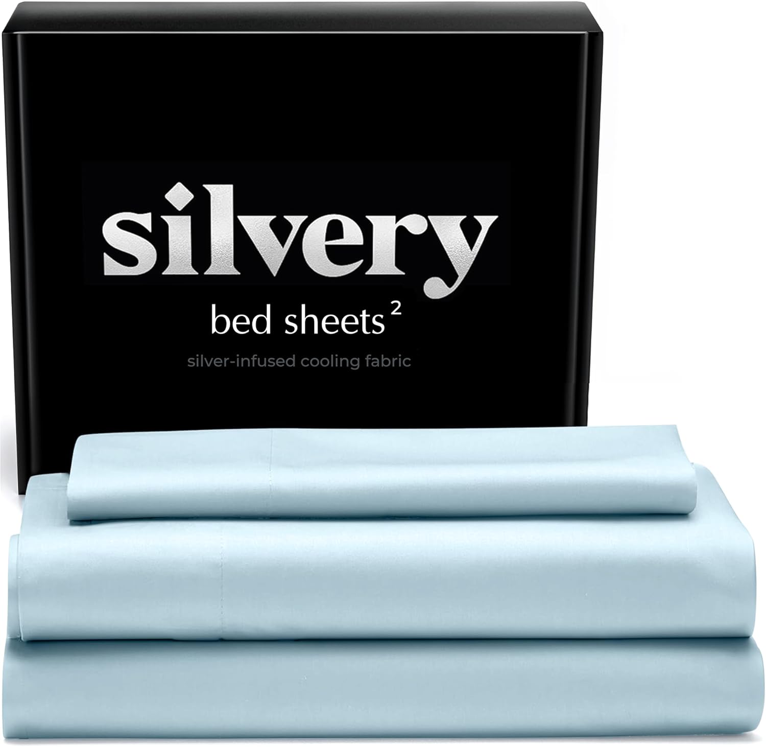 Silver Infused Bed Sheets Set - Award-Winning Self-Cooling Fabric with Self-Cleaning Silvery Technology that Stays Fresh 3X Longer for Hygienic Sleep