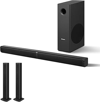 Elimavi Sound Bars for TV with Subwoofer - Detachable 2-in-1, 2.1 Deep Bass Surround Sound System, Bluetooth 5.3 & RCA, for TV, PC Gaming & Home Theater