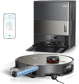 JONR X9 PRO Robot Vacuum Cleaner with Mop Function, Continuous Fresh Water Self-Cleaning, 20000 Pa Mop Roller 104-167°F Hot Water, AI Obstacle Avoidance