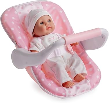 JC Toys 12.5" Soft Body Baby Doll with Multi-Position Carrier | Dressed in Removable Pink Outfit | Realistic Rocking Carrier Set | Perfect First Baby Doll for Kids Ages 2+