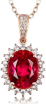 Mama Necklaces for Women, 18K Rose Gold Necklace Chain with Gemstone Luxurious Lady Necklace Gift