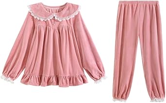 Autumn And Winter Plush And Thickened Home Wear Two-piece Set Pajama Women's Long Sleeved