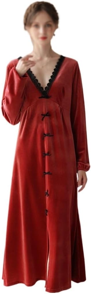 Long Pajamas Autumn And Winter Golden Velvet Women's Warm Plush Long Sleeved Pajamas