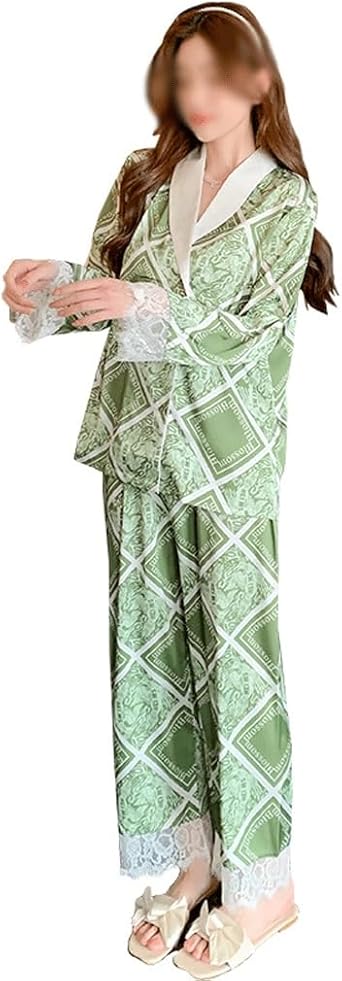 Spring And Autumn Leisure Pajamas Women Long Sleeve Trousers Pajamas Set Thin Home Wear
