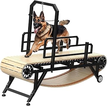 Dog Treadmill for Large Dogs, No Motor Slatmill for Dogs Indoor Training and Exercise, Quiet Home Dog Running Machine with Adjustable Speed and Brake L