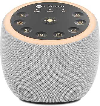 Hotmoon Sound Machine for Sleep, Cocoon 2 White Noise Sound Machine with 40 Relaxing Sounds, Dual-Speaker & Timer, 8 Night Light, Pink Brown Green Noise for Sleeping Adults, Office Privacy, Plug-in