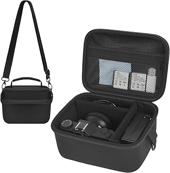 Comecase Large 4K Vlogging Camera Case for Duluvulu, for Lecnippy, for VJIANGER, for Zostuic, for ROQIOO & More -Shockproof Storage for Cameras & Accessories - Ideal for Travel & Outdoor - Jet Black