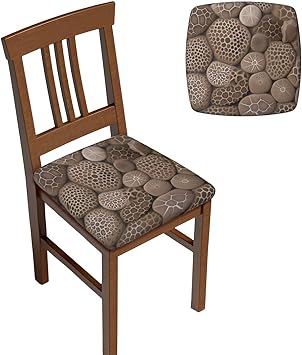 Bar Stool Cover Soft Square Seat Cushion Washable Slipcovers Petoskey Stone Stool Covers Modern Chair Cushion Non-Slip Seat Covers Elastic Bar Slipcovers for Swivel Chair or Barstool