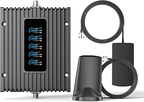 Cell Phone Booster for Car, SUV, Van,|LCD Display Vehicle Cell Phone Signal Booster,Boost 5G & 4G LTE for All U.S. Carriers -Verizon, AT&T, T-Mobile & More,FCC Approved