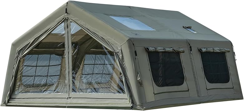 MC TOMOUNT Inflatable Tents for Camping, 6/8/10/12 Person Large Family Blow Up Camping Tent with Hand Pump, Easy Setup Air Glamping Tent for Outdoor Party Picnic Party