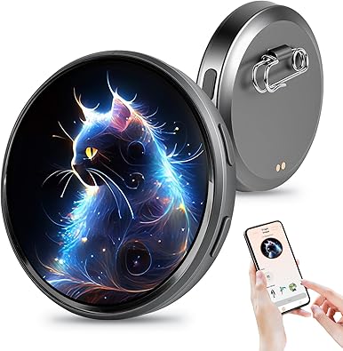 Smart Digital Display Badge with LED Pixel Screen - Interactive E-Badge Anime Pinsfor Backpacks, Digital Photo, Video & Name Tag Display - Ideal Electronic Gift for Anime Fans