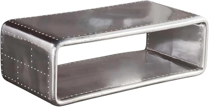 Aviator Coffee Table | Industrial Aluminum, Riveted Aircraft Design Modern Industrial Home and Office Decor