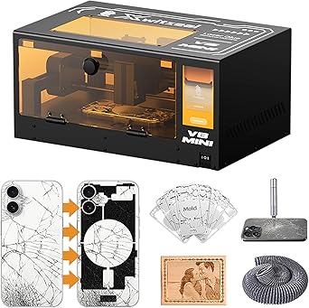‌Xwitzeal V8MINI Laser Machine for iPhone 8-17 Pro Max Back Glass Replacement Repair Tool, 7 Mins Fast Laser Glue Removal, 2-in-1 Engraving & Repair Kit w/Protective Molds for Beginners&Pros
