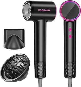 Hair Dryer Blow Dryer with Magnetic Diffuser & Nozzle, 110000 RPM Brushless Motor Ionic Hairdryer for Fast Drying & Frizz Control, Lightweight Low Noise Blowdryer for Home Travel Salon, All Hair Types