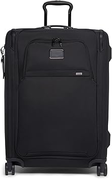 TUMI - Alpha Medium Dual Access Expandable 4-Wheeled Checked Luggage - Zipper Expansion - Durable Ballistic Nylon - Medium Capacity Suitcase with TSA Lock - Black