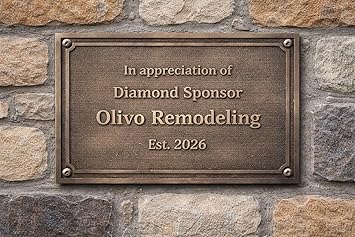 Custom Engraved Brass Plaque – Personalized Name Plate with Elegant Border, Indoor/Outdoor Durable Sign with Mounting Holes for House, Office Door, Memorial or Award Gift (40"X45"IN)