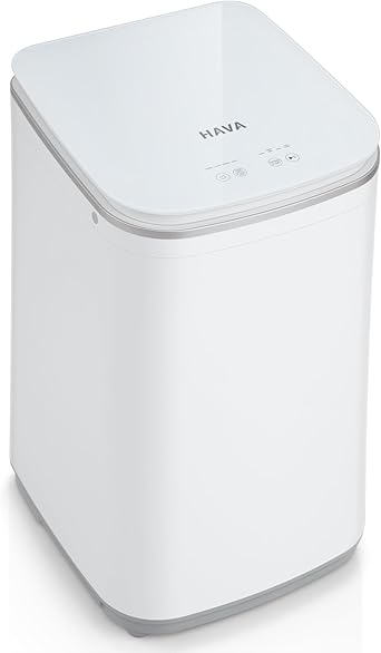 HAVA Portable Washing Machine, 0.8 Cu. Ft. Capacity Mini Washer & Spin Dryer, Fully Automatic with 8 Wash Programs, Hot Wash Options & Upward Drainage, Space Saving for Apartments, Dorms, and RVs