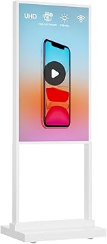 32 inch Digital Signage Kiosk 700 nits FHD Ultra-Bright Advertising Screen Floor Standing Digital Poster for Retail Displays and Trade Show Display Free Web Content Editor Android USB