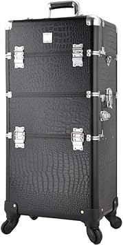 Dual-use Cosmetic Travel Trolley Case Beauty Box Large Luggage Bag Aluminum Frame