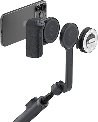 ShiftCam Travel and Creator Kit – MagSafe-Compatible Mobile Creator Bundle for iPhone and Android, Compact Phone Grip, Adjustable LED Light, Extendable Bluetooth Tripod for Vlogging - Travel Kit Pro