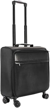 Makeup Case On Wheels Travel Black Canvas Small Suitcase Folding Rolling Luggage Trolley