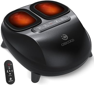 CooCoCo 2026 Upgraded Luxury Foot Massager, Fsa Eligible Items, Heated Foot Massage Machine for Neuropathy & Plantar Fasciitis, Advanced Kneading Compression Shiatsu, Hsa Approved Feet Massager