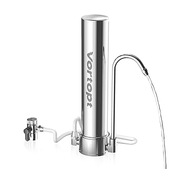 Vortopt Under-Sink & Countertop Filtration,Water Filter for Sink Faucet & Counter Top,5-Stage Sink Water Filter & Dispenser with Mineral,8000 Gal,Fast Flow for Kitchen/Bathroom.
