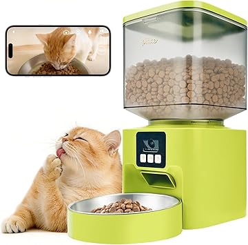 Plike Automatic Cat Feeder with Camera, WiFi Smart Pet Feeder with App Control (2.4G & 5G), 4L Capacity, 2-Way Audio & Night Vision, Anti-Clog Food Dispenser for Cats and Dogs