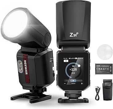 NEEWER 100Ws 2.4G Round Head TTL Flash Compatible with Sony Cameras, for ZV1, Compatible with Godox, Speedlite Light Touchscreen 1/8000s HSS 2 Modeling Lamps TTL/M Toggle 3000mAh 500 Full Power, Z3R-S