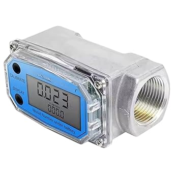 Precision Electric Turbine flowmeter Digital Display Liquid flowmeter Accessories refueling Machine Water(Black)