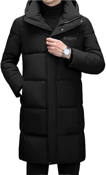 VIDI Thickness Warm Hooded Coat Men's Down Jacket Knee Winter Long Cotton Clothes