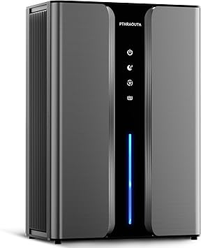 PTHRAOUTA Home Dehumidifier with Drain Hose, (950 sq.ft) 95oz Quiet dehumidifier for Bathroom Bedroom, with Air Reusable Filter Indoor deshumidificador for Basement RV Closet