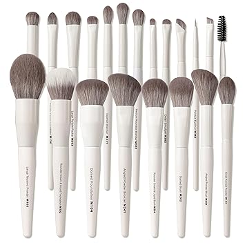 20 Pcs Pro Grade Makeup Brushes Set with Dense Ultra Soft Vegan Bristle,Elegant Design Make up Brushes for Powder, Foundation,Bronzer,Highlight,Face Blending Contour, Concealer, Eye shadow
