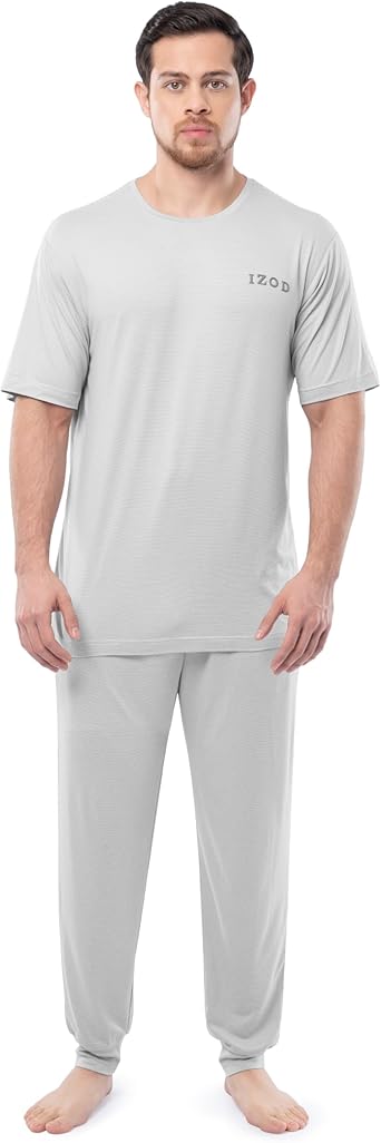 IZOD Men's Logo Stripe Pajama Sleep Set