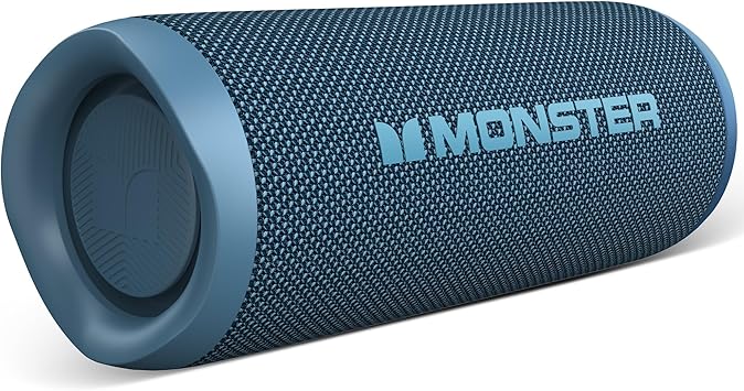 Monster S620 Bluetooth Speaker, Wireless Portable Outdoor Bluetooth Speakers, 60W True Wireless Stereo IPX8 Waterproof, Dual PairingBluetooth 5.4 Built-in Mic, Perfect for Home, Blue