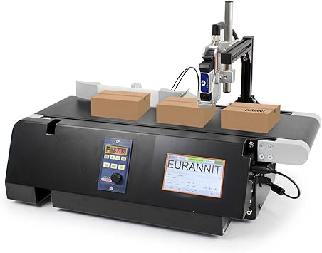 XC20E Industrial Inkjet Printer System with Conveyor Belt and Ink Cartridge (0.5 inch Black), TIJ Inkjet Coding Machine 12.7mm Print Height for Small Packaging & Micro Production Lines