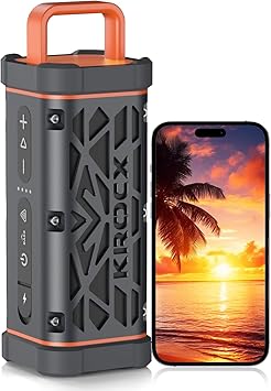 TRAVOR Magnetic Bluetooth Speaker, 45W Rugged All-Aluminum Outdoor Portable Speaker, BassUp, IP68 Waterproof Wireless Speaker for Golf Cart, Camping, Beach, TWS, 25H Playtime, Meteorite Gray