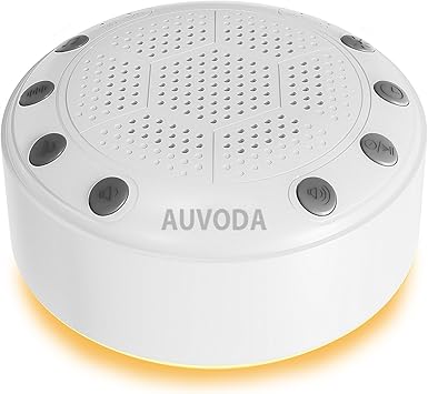S318 Sound Machine, White Noise Sound Machine for Sleep, Baby, Kids, Adults, Home, Office, Travel, Portable, 25 Non-Looping Sounds, 11-Color Night Light, Memory & Timer, BT5.3, Rechargeable