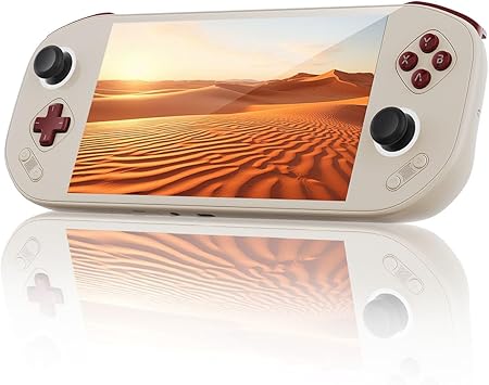 Mangmi Pocket Max Game Console,7 Inch OLED Android 13 System 8000mAh Battery Video Games Consoles,with DDR4+128G TF Card and Wireless Networt Console Casual Game Console RGB Joystick/6-Axis(Gray)