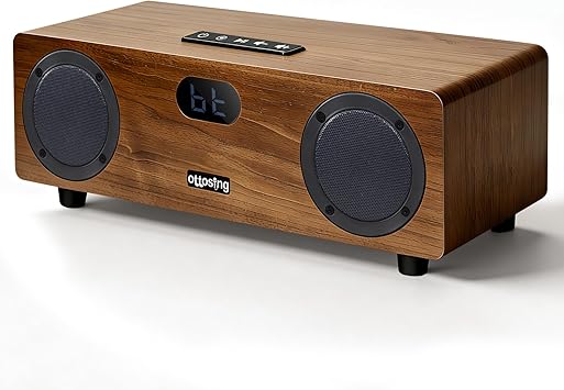 2.0 Channel Bluetooth Speaker 40W, Bluetooth 5.0 with Optical/Coaxial/HDMI ARC/AUX/USB, DSP Tuning Wooden Speaker Supports MP3/WAV, Stereo Sound for Home/Indoor