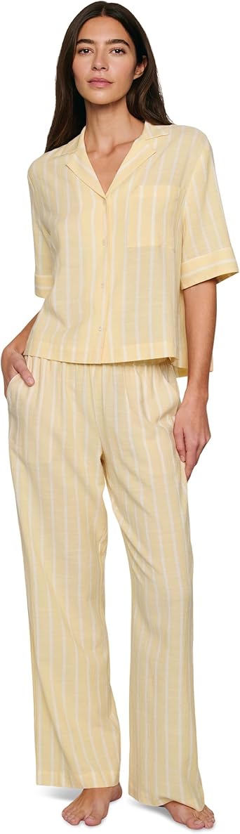 Eberjey Women's Nautico Relaxed Short Sleeve Pants Pajama Set