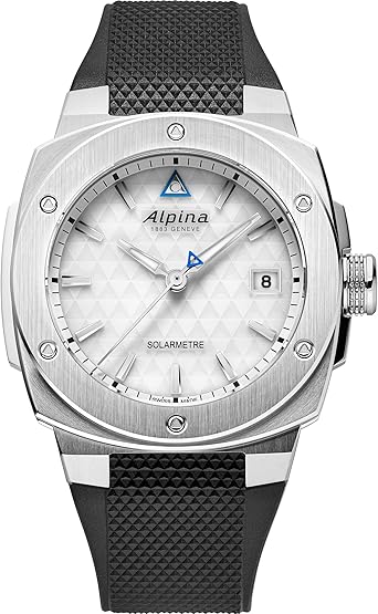 Alpina Unisex Solar Powered Solarmeter, 37.5mm Silver-Tone Stainless Steel Case